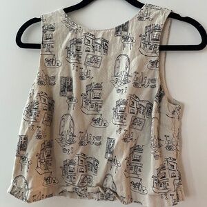 Abercrombie Black 'City Print' Top, S